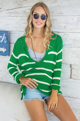 Margot Stripe Sweater Emerald