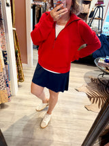 Spanx Air Essentials Half Zip: Red, Navy, Black