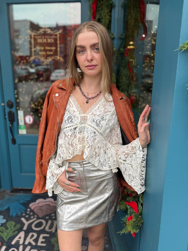 Free People Whispering Love Lace Top