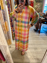 Sunshine Tienda Rainbow Plaid Cleo Dress