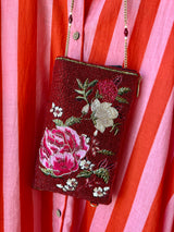 Mary Frances Eastern Bloom Floral Beaded Croasbody