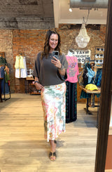 Milio Milano Watercolor Peony Skirt