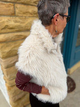 Silky Fur Vest in Ivory