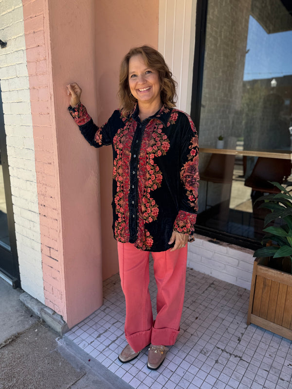 Free People One Night Velvet Top