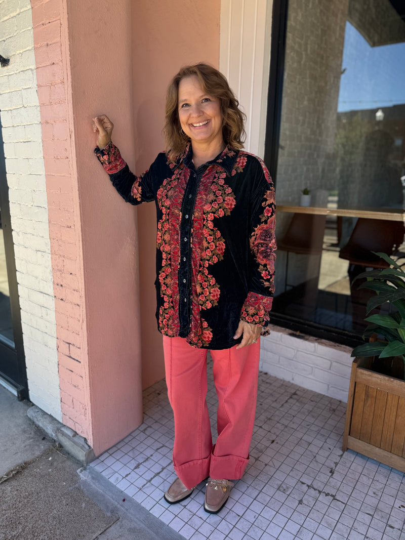 Free People One Night Velvet Top