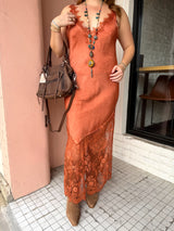 Silky Lace Maxi Dress