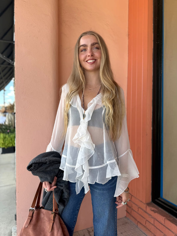 Free People Bali Tulula Chiffon Blouse