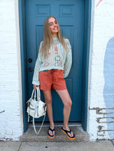 Batwing Crochet Knit Top