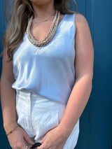 V-Neck Wide Strap Tank Sky