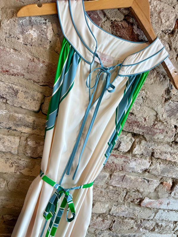 Ciebon Striped Halter Midi Dress Cream Multi