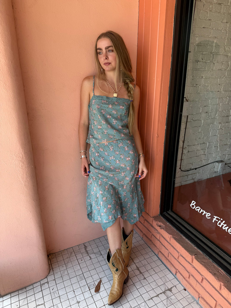Free People Bali Sweet Escape Skirt Blue