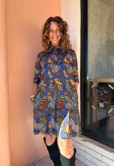 Chatham Blue Butterfly Dress