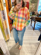 Sunshine Tienda Rainbow Plaid Lucia Top