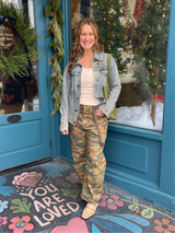 Free People Camo Printed Moxie Jeans