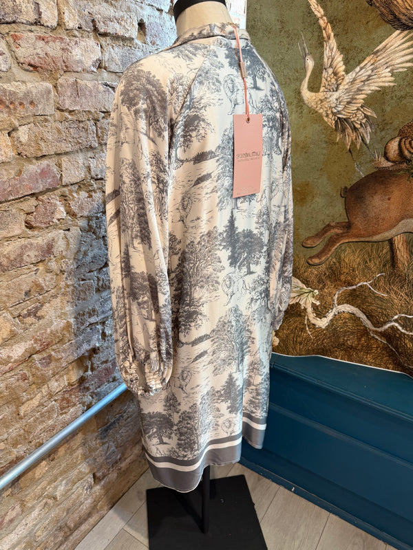 Scandal Italy Odessa Grey Printed Tunic