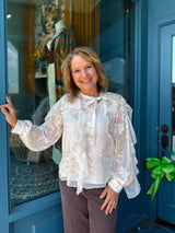 Ciebon Burnout Ruffle Blouse