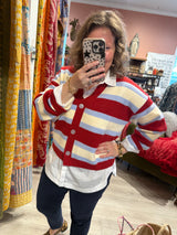 Greylin Fallon Cozy Oversized Stripe Cardigan