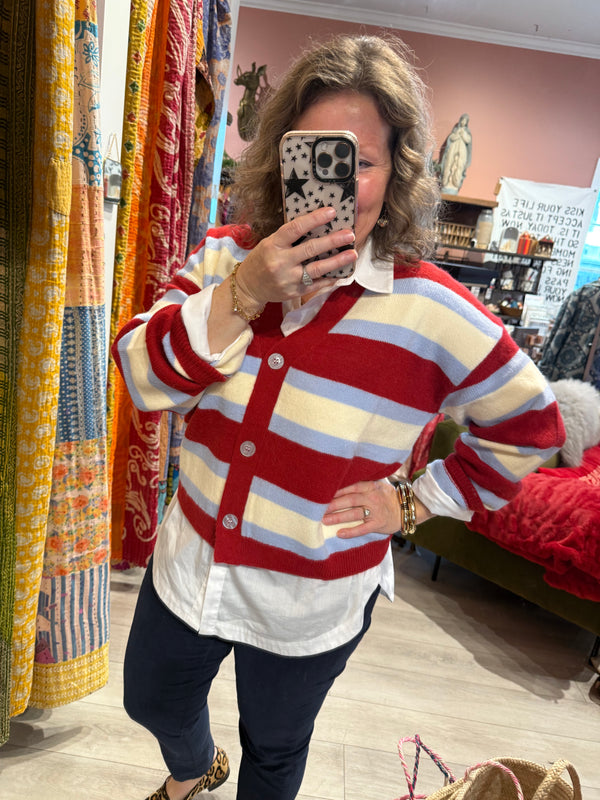 Greylin Fallon Cozy Oversized Stripe Cardigan