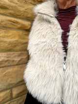 Silky Fur Vest in Ivory