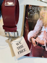 Free People WTF Double Cross Belt Crimson