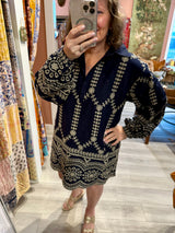 Broderie Swing Shirt Dress