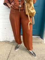 Silk Pants in Tobacco