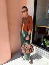 Chelsea Wide Leg in Washed Forest