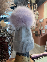 Linda Richards Beanie Grey & Lavender