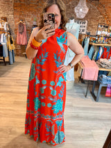 Briton Court Charlie Maxi Dress Strawberry Waves