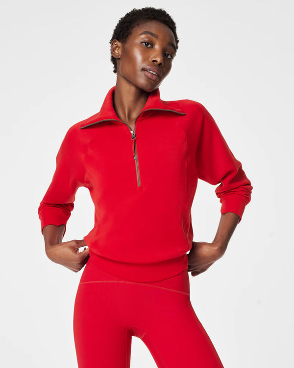 Spanx Air Essentials Half Zip: Red, Navy, Black