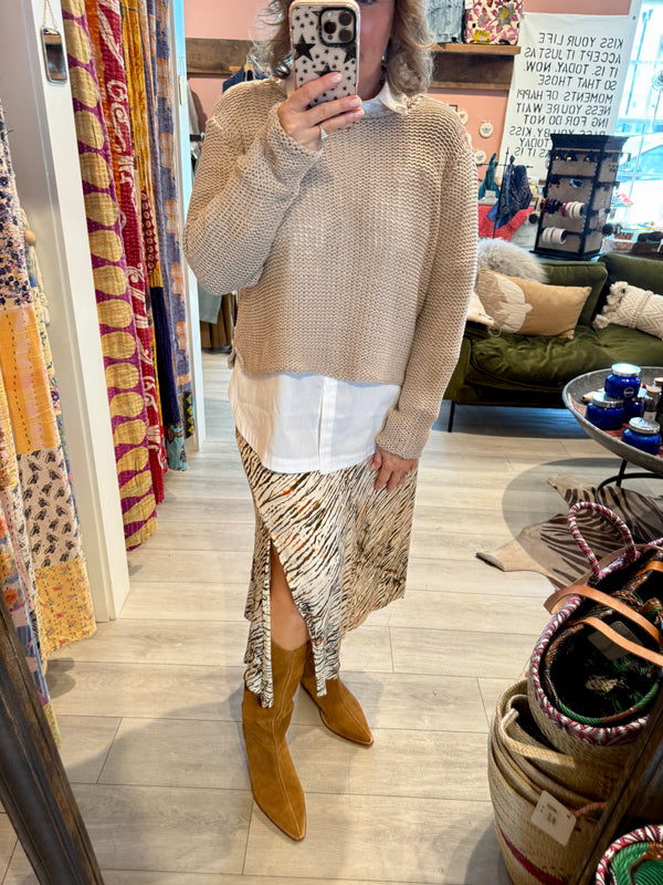 Wooden Ships Maui Crew Sweater in Khaki