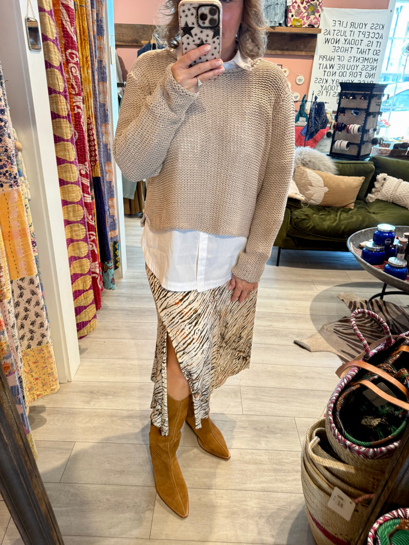 Wooden Ships Maui Crew Sweater in Khaki