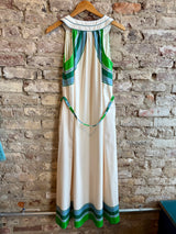 Ciebon Striped Halter Midi Dress Cream Multi