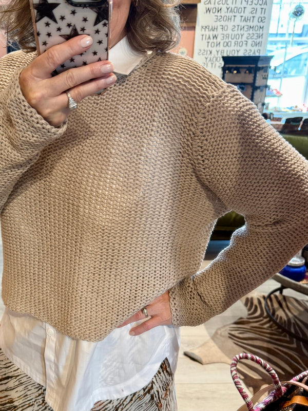 Wooden Ships Maui Crew Sweater in Khaki