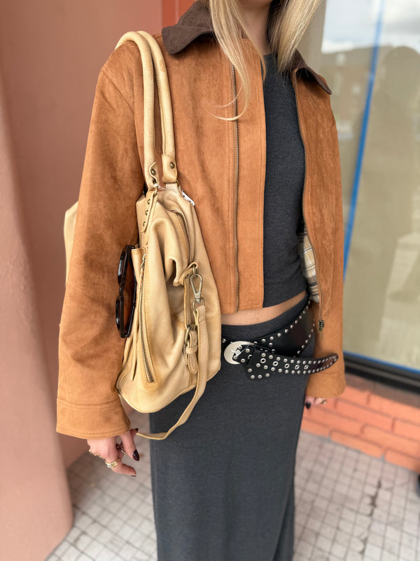 Greylin Theo Suede Zip Up Chore Jacket