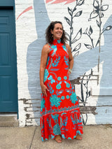 Briton Court Charlie Maxi Dress Strawberry Waves