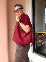 Italian Leather Intrecciato Shoulder Bag