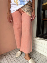 Pistola PENNY CROP HIGH RISE WIDE LEG IN CORAL ROSE