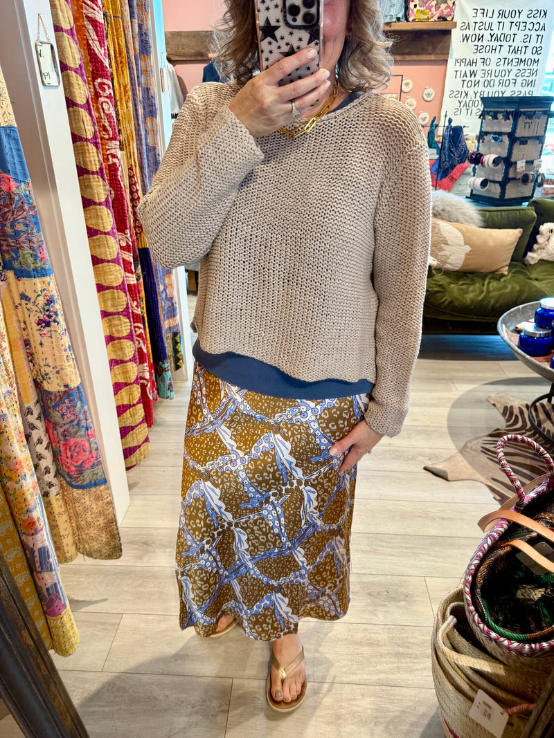 Wooden Ships Maui Crew Sweater in Khaki