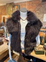 Silky Fur Vest in Espresso