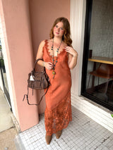 Silky Lace Maxi Dress