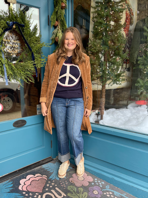 Peace Navy Sweater