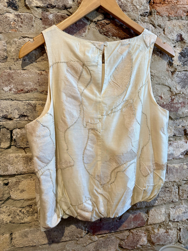 Ciebon Champagne Beaded Bubble Tank