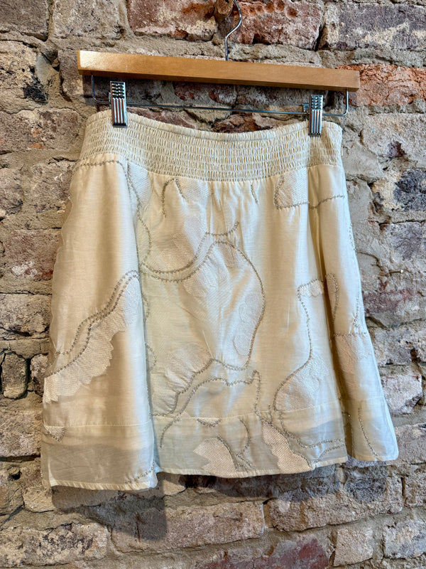 Ciebon Champagne Beaded Mini Skirt