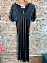 Scandal Italy Talia Black Silk Dress