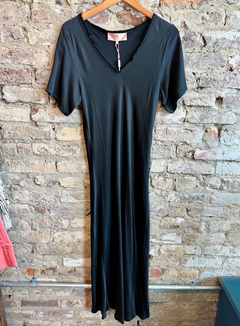Scandal Italy Talia Black Silk Dress