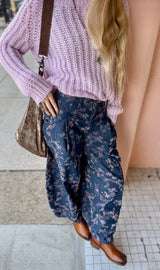 Free People About That Baggy Jean Flocked Meadow