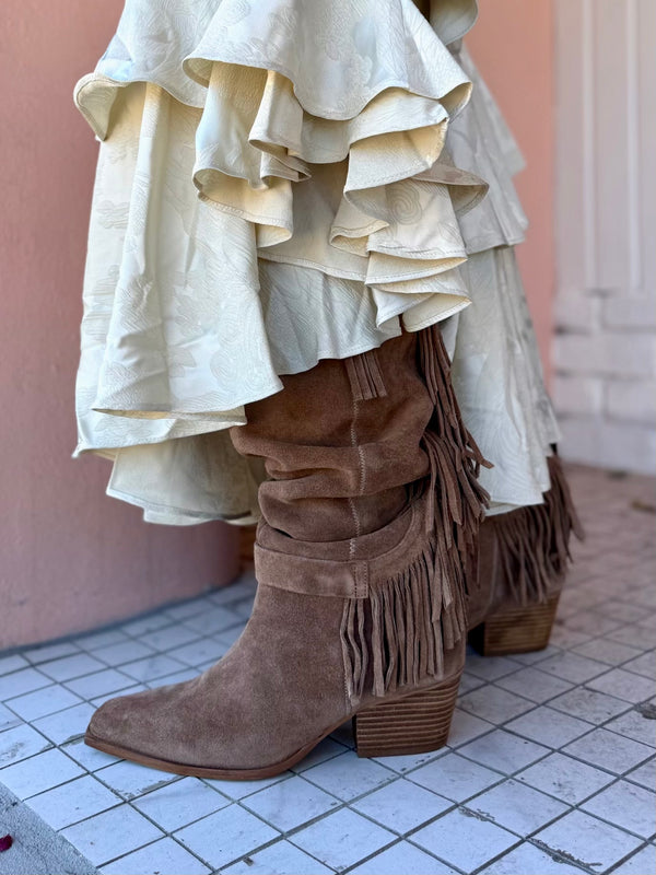 Free People Faith Fringe Western Boot