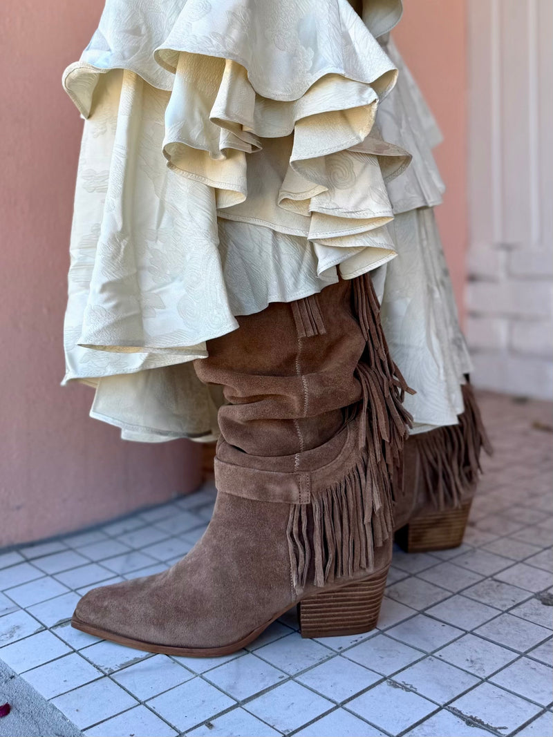 Free People Faith Fringe Western Boot