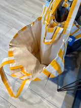 Yellow Stripe Canvas Tote Bag